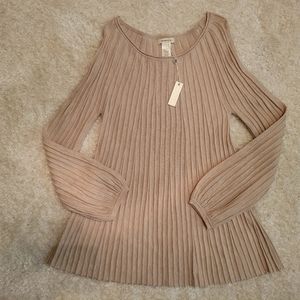 Max Studio tan long sleeves tunic top size small